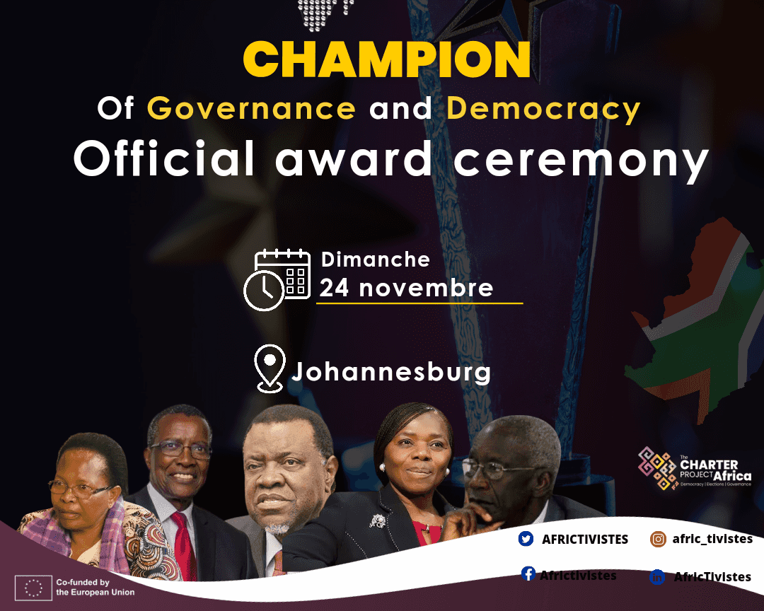 AfricTivistes presents Governance, Democracy Champion award on 24 November